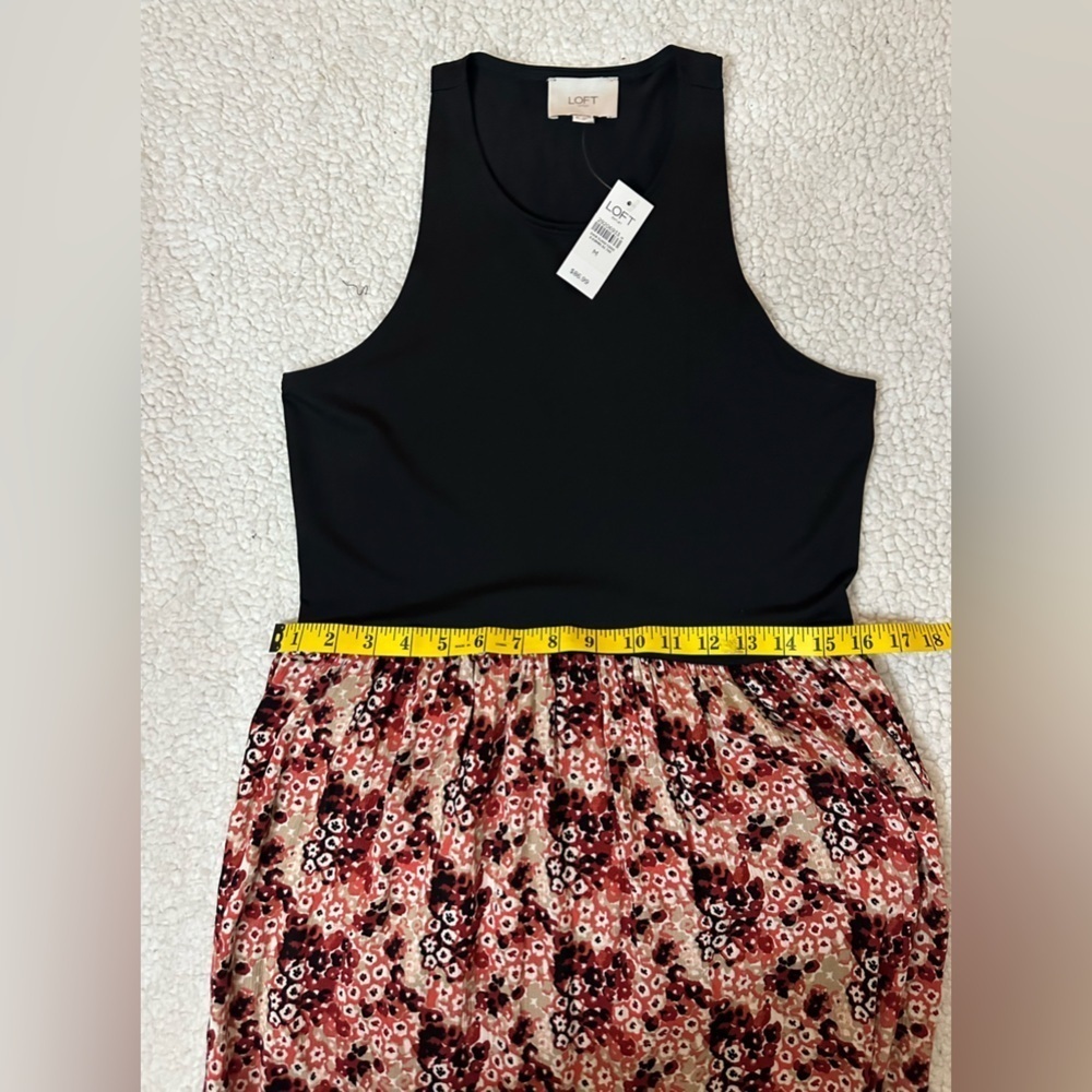 NWT LOFT Black and Red Floral Dress - Picture 10 of 12